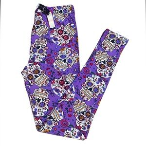 Eevee Purple Sugar Skull Leggings Women’s One Size